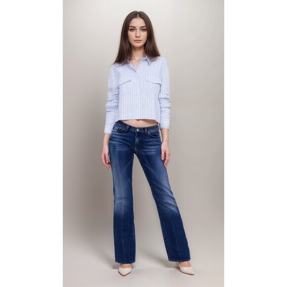 7‎ For All Mankind Jeans Women Sz 32 Tall Medium Wash Bootcut - Picture 1 of 15